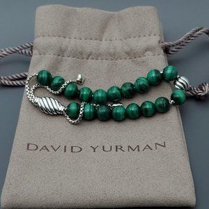 David Yurman Malachite Bead Bracelet